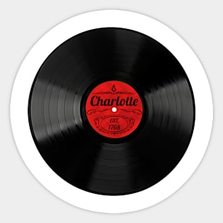 Charlotte Gift Retro Musical Art Vintage Vinyl Record Design Sticker